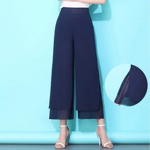 Beixing 시폰 와이드 팬츠 통바지 9부 치마바지