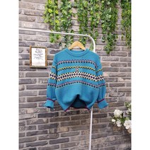 루즈핏 에스닉 패턴 라운드 니트