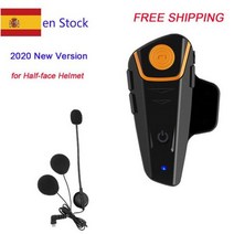 2022 버전 모토 cicleta 블루투스 BT-S2 IPX7 FM 1000M 헤드셋 Moto 인터콤 헬멧, CHINA_1pc for Half Helmet