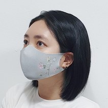 [예원콜렉션] 항균력 99.9% 빨아쓰는 면 마스크 귀안아픈 천마스크 플라워가든
