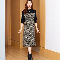 요모조모 2454 뷔스티에 기하학 패턴 원피스