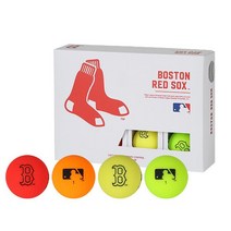MLB 골프 NEW 보스턴레드삭스 무광 4컬러 12구 골프공, 상세설명 참조, 보스턴레드삭스 2피스 4컬러 12구