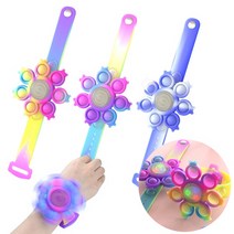 LED 스피너 회전 푸쉬팝 핑거 팝잇 팔찌 푸시팝 파스텔 레인보우 장난감 키덜트 무지개 꾹꾹이 말랑이 미니, mc478 레인보우