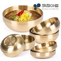 키친아트 금상첨화 티타늄 이중 면기 3size 냉면기 칼국수 국수 라면, 골드, 1개