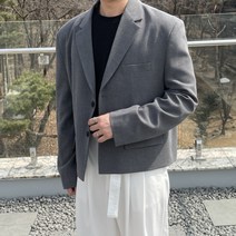 남자 크롭 블레이저 봄 오버핏 자켓 남성