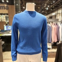 레노마 레노마옴므 F/W 모100% 케이블짜임 블루라운드니트 ROGMKT11A 140911