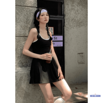 테니스원피스 민소매 캐주얼 피케원피스 넥 카라 플리츠 미니