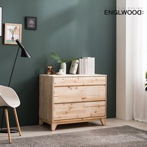 잉글랜더 제르 삼나무 원목 3단 서랍장, 내츄럴원목