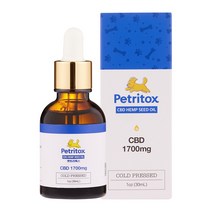 펫트리톡스 펫 CBD 햄프씨드 오일 강아지 고양이 눈물 관절 영양제, 2개, 1700mg (CBD 5%보증)