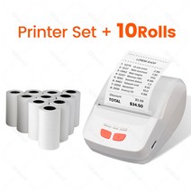 휴대용 프린터 열전사 블루투스 미니 휴대 전화 58mm 영수증 티켓 청구서 인쇄 용지 롤 무선, [04] WH Add 10Rolls, [03] 영국 플매트 카펫 러그