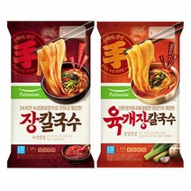 풀무원 얼큰칼국수2종[장칼국수+육개장칼국수] (총 2봉 1봉당 2인분) 얼큰한국물 쫄깃함 진한국물 존맛탱 한끼대용, 26개