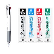 제브라 클립온 멀티 1000 멀티펜, WHITE (B4SA1) + SK 0.7리필심4종, 1세트
