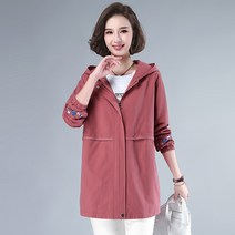 40대 50대 여성 엄마 옷 빅사이즈 40대 50대 자수포인트 후드 자켓 코트 재킷