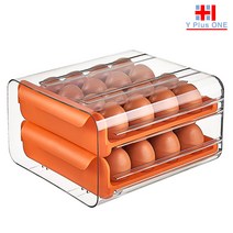 크리니 계란 트레이 서랍형 2단 투명 케이스 달걀보관함 32구 + 사은품
