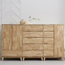 브리튼 고무나무 원목 베이비장 서랍장 시리즈, 6단서랍장, 네츄럴