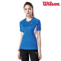 윌슨 브이넥 반팔티 2438 여성 블루 매쉬 스포츠 운동