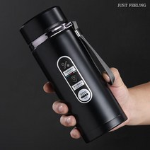 JUST FEEL!NG 보온병 LED 스마트 온도표시 보온물통 찻물 분리 차컵 304 스테인리스 대용량 텀블러, 800ml, 블루