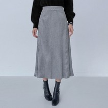 리틀마켓 사선 골지 A라인 플레어 밴딩 니트 롱스커트 KK02A9