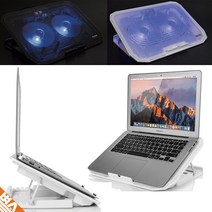 노트북 쿨링 거치대 쿨링패드 17인치 LED 저소음, 화이트