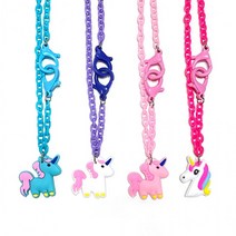 아동 유니콘 작은고리 체인 캐릭터 마스크 분실방지 목걸이 줄 스트랩 개별포장