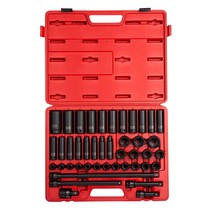 Sunex 2569 1.3 cm(1/2 인치) 드라이브 마스터 임팩트 소켓 세트 43피스 미터법 9 mm - 30 mm 표준/깊이 Cr-Mo 합금 스틸 반경 코너 디자, Set, Metric Thin Wall