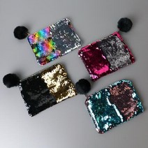 아트박스/릴리 투 톤 스팽글 방울 파우치