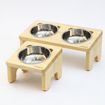 [강아지밥그릇3구] 강아지 밥그릇 고양이 애견 식탁 식기 도자기 세라믹 물그릇 높이 수반 2구, 화이트, 다리높이10cm