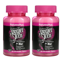 네이쳐스플러스 청소년 여자 종합비타민 자일리톨 칼슘 베타카로틴 엽산 츄어블, 60정 x 2개