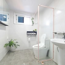 [안전강화유리/당일발송] A6마트 욕실파티션 55종 모음 DIY 쉬운설치 샤워부스, 핑크프레임아쿠아유리600X1857