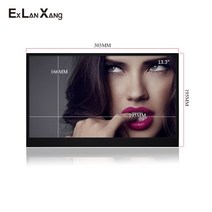 휴대용모니터 14 인치 1920x1080 IPS FHD LCD 화면 HDMI USB 입력 얇은 게임 디스플레이 휴대용 모니터, 01 13.3 inch