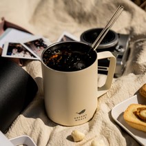 그리니웨일 데일리 머그 텀블러 360ml 친환경 보온보냉 스텐 손잡이 텀블러, 컵+뚜껑, 화이트