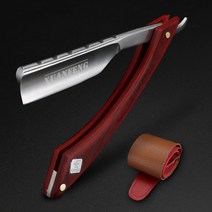 바버샵 면도기 일자 수동 클래식 빈티지 이발소 레트로 클래식 눈썹 면도칼 일본 탄소강, 레드 클래식면도기 + 천