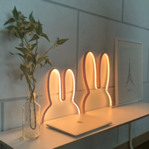 이코노미쿠스 LED 토끼 침대 아이방 아기방 조명 수면등 무드등, 핑크, 대형