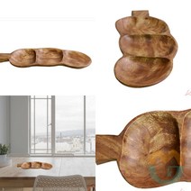 위센티브 나무식기 3절 아카시아 원목접시 안주접시 플레이팅접시