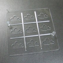 베이킹샵 사각2호 패턴 더블 하트9구 (설기패턴), 1개, 사각3호 21cm용, 삽입형