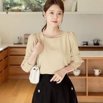 시크라인 트란타 진주 버튼 블라우스