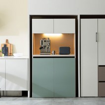 [★2만원 추가할인중!]장인가구 스페이스 광폭 1000 빌트인 홈카페 조명 주방수납장, 민트