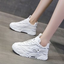 년 한국 학생 하이트닝 스포츠 여성 신발 신작, 화이트, 230