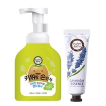 (핸드워시로션세트) 해피바스 키위랑 손씻자 핸드워시 250ml+라벤더에센스 핸드로션 50ml, 1세트