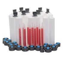 견고한 10pcs 50ml 카트리지 1:1 AB 에폭시 접착제 빈 배럴 일회용 듀얼 정적 혼합 노즐 믹서 튜브, 한개옵션0