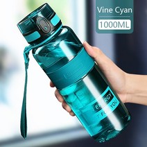 보온보냉 보온병 물병 안새는 보온 대용량 차량용 텀블러 1l 1.5l 2l 스포츠 물병 대용량 피트니스 야외 친환경 플라스틱 휴대용 500ml 셰이커 물병 bpa 무료, 1000ml 덩굴 청록색
