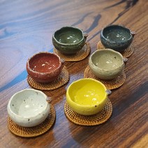 연잎형 국화차잔 복분자잔 다기잔 도자기잔, 진사