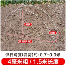 새로운 작은 아치 브래킷 야채 창고 기둥 분야 단열 FRP 단단한 유리 섬유 농업 묘목, 30개, 두께 4mm - 길이 1.5m