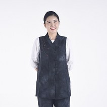 리예 여자 여름 천연염색 느낌 인견 자수 조끼 절복 법복 개량 생활한복 해들누리