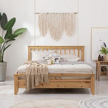 리버퍼니쳐 위키 소나무 원목 심플 평상형 Q침대+40T매트 RH0651, 단품