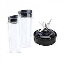2팩 16oz 싱글 서브 컵 및 6핀 블렌더 블레이드 어셈블리 Nutri Ninja BL660 1500WBL770A 30/ BL770 30/BL773CO 30/BL771 30/B, 22oz(2 Cups+2 lids)