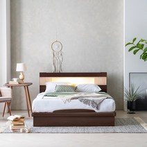 동서가구 세린 LED편백 SS 평상형 침대 (9존독립매트리스), 월넛