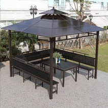 굵은기둥 조립식 퍼걸러 바베큐장 전원주택 야외 지붕 원두막 오두막, 3.0x3.0m 4기둥파빌리온