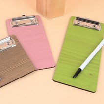 전표철 우드클립보드 커피 테이블메뉴판 빌지판 세금계산서 영수증철 주문서 빌지꽂이 홀더, 110/분홍