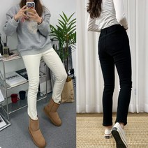 [블루레몬] 밴드 스판 양기모 팬츠 크림아이보리 카키 블랙 겨울 스키니핏 슬림핏 스트레이트핏 기모면바지